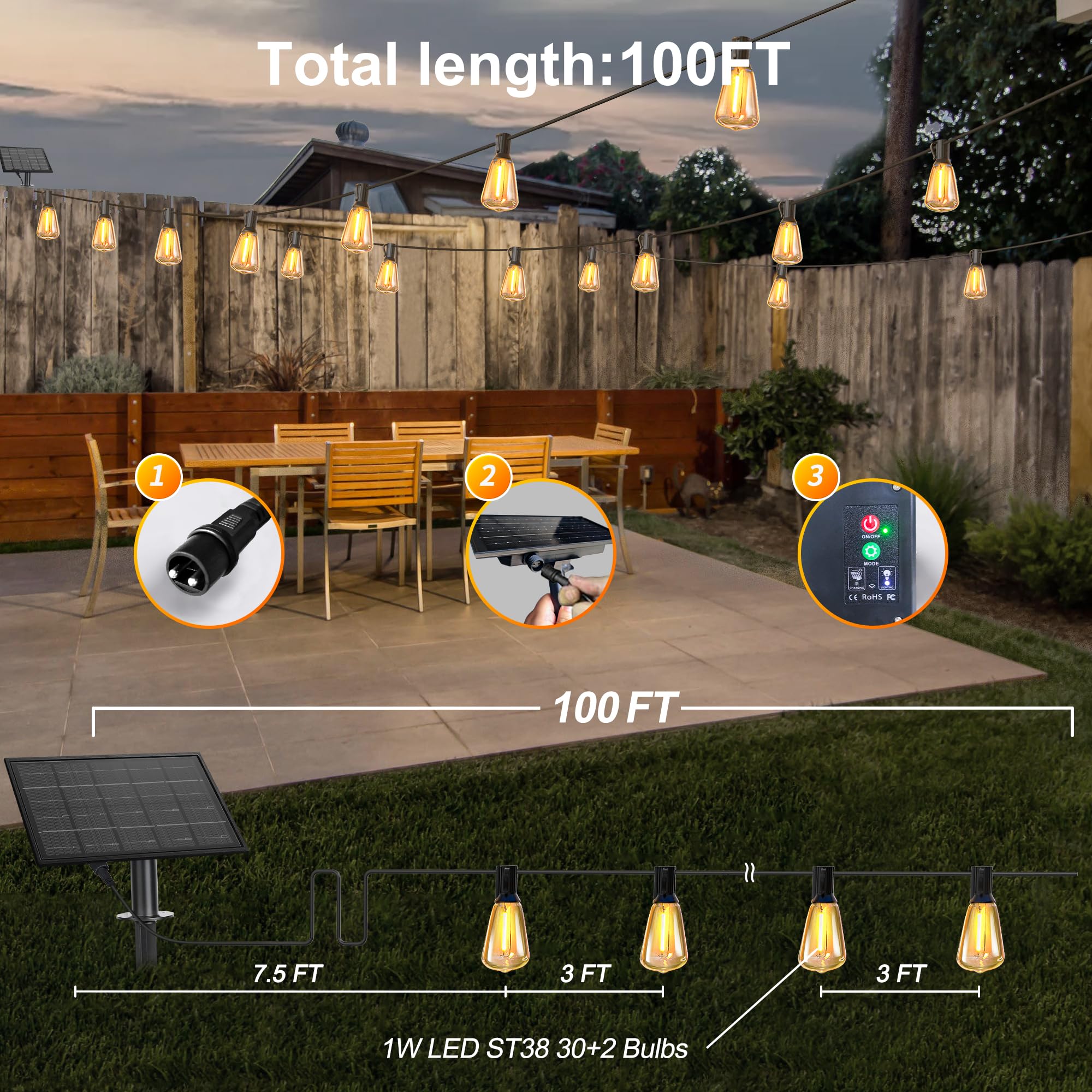 BLIATLUS remote-control solar lights letting you adjust mood from the patio.