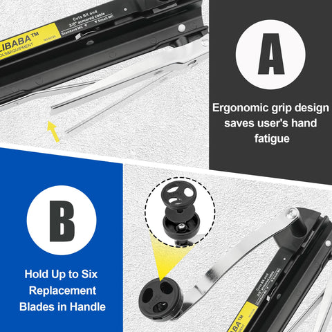 Blibaba blade storage compartment keeps blades organized.