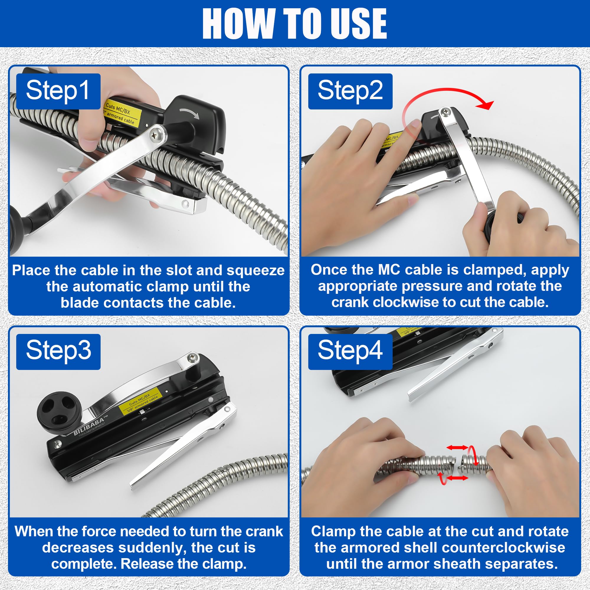 Blibaba burr-free cut promotes neat cabling work.
