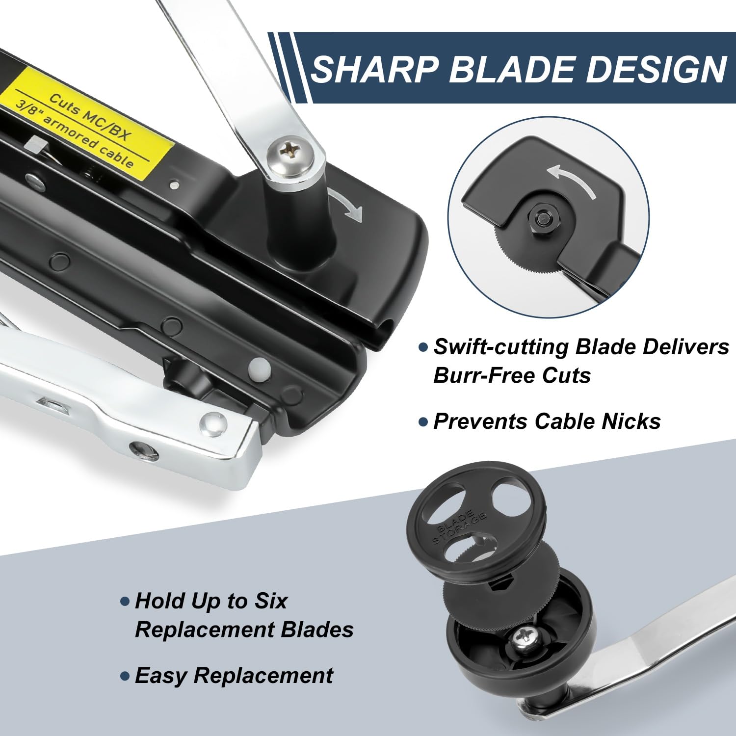 Blibaba MC Cable Cutter delivers clean burr-free cuts on armored cable.