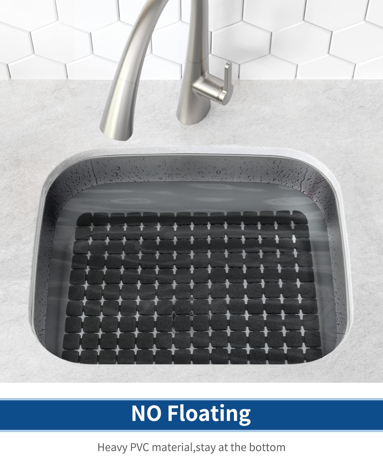 Bligli safe PVC sink mat with low odor for family kitchens.