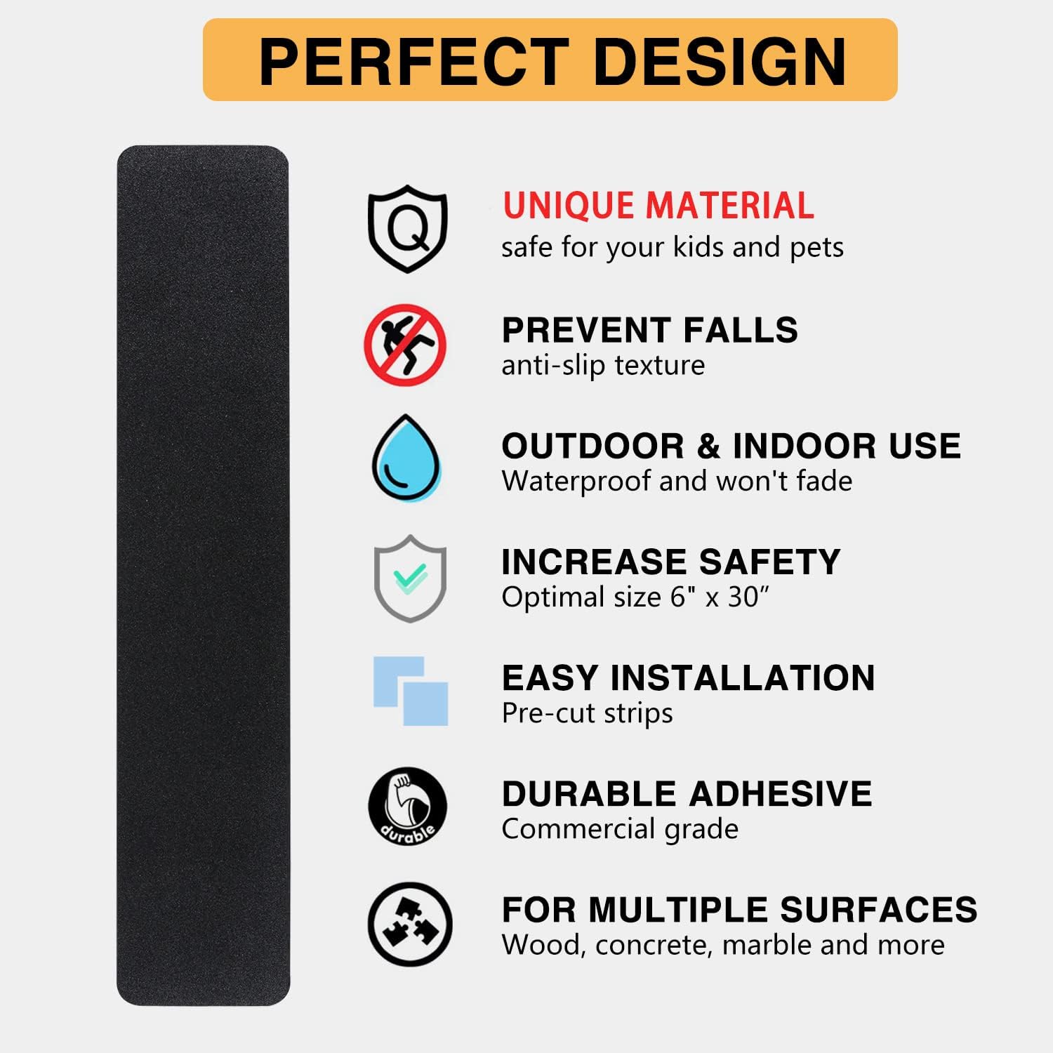 Bligo 80-grit traction pad improves footing on each step