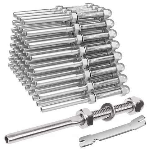 Blika 50-pack swage threaded terminal studs for quick, secure deck cable railing installations.