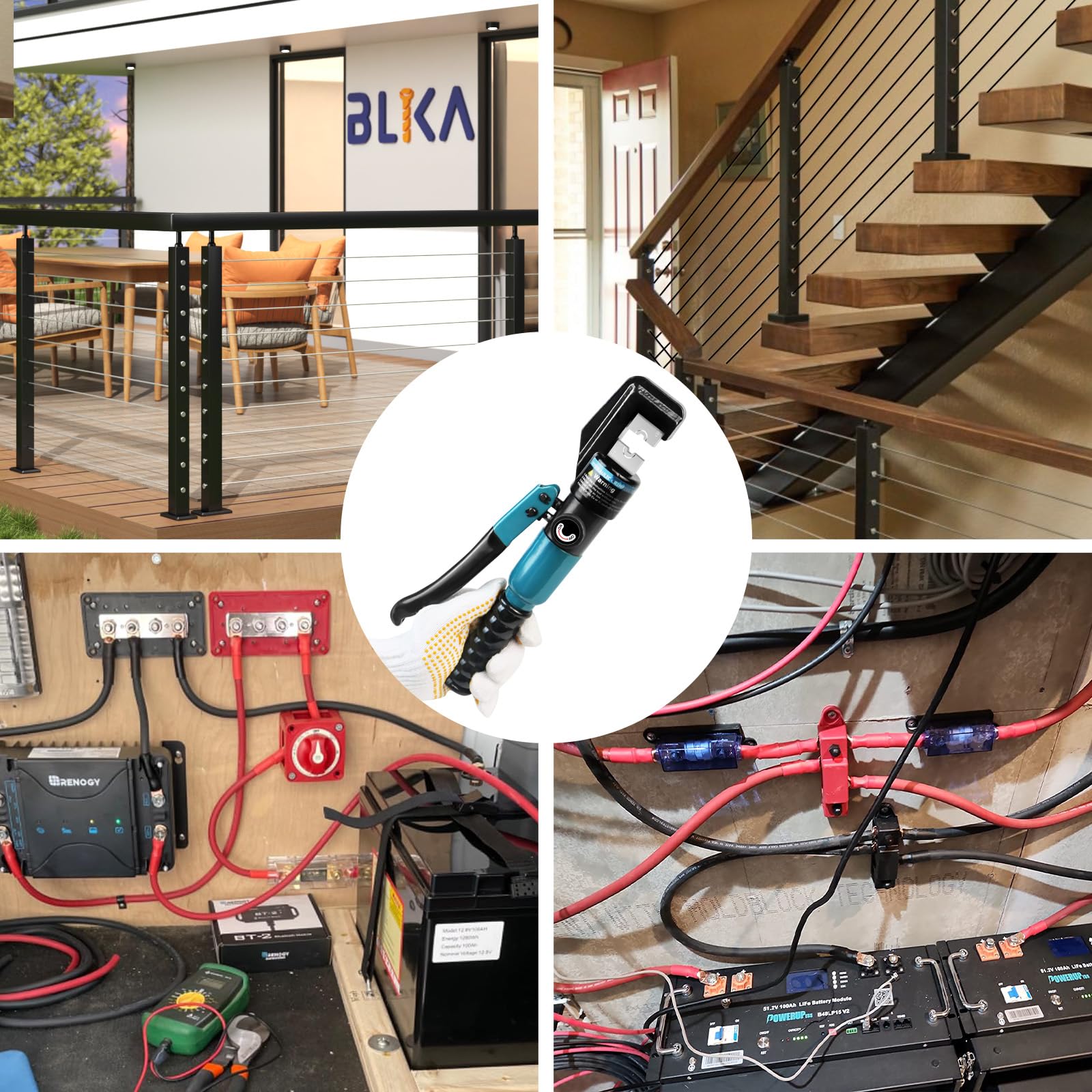 BLIKA crimp range 12 AWG to 2/0 AWG for copper and aluminum.