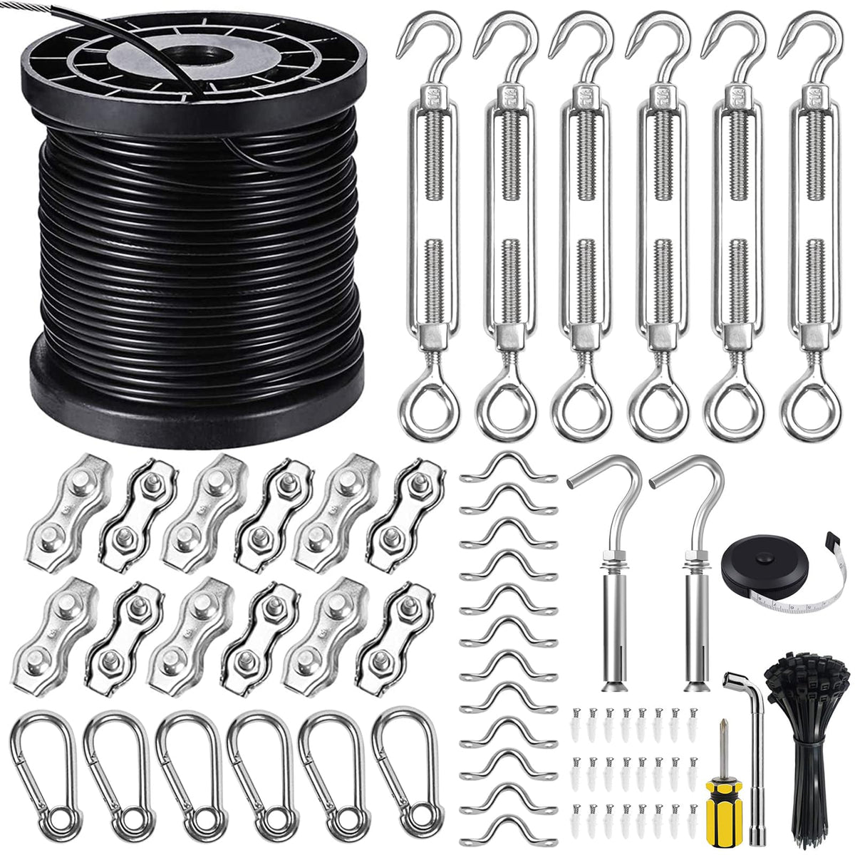 Blika string light hanging kit with 300ft wire rope for durable outdoor lighting
