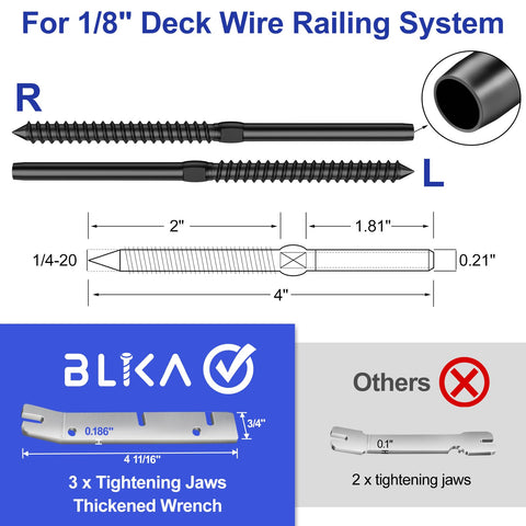 BLIKA right-handed swage lag screw for balanced tension