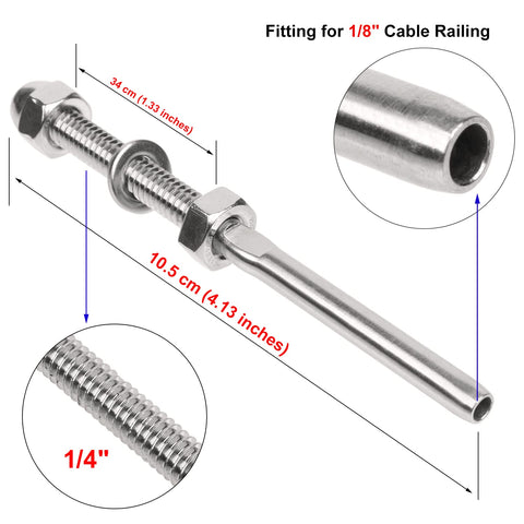T316 stainless steel cable tensioner from Blika for outdoor railing projects.