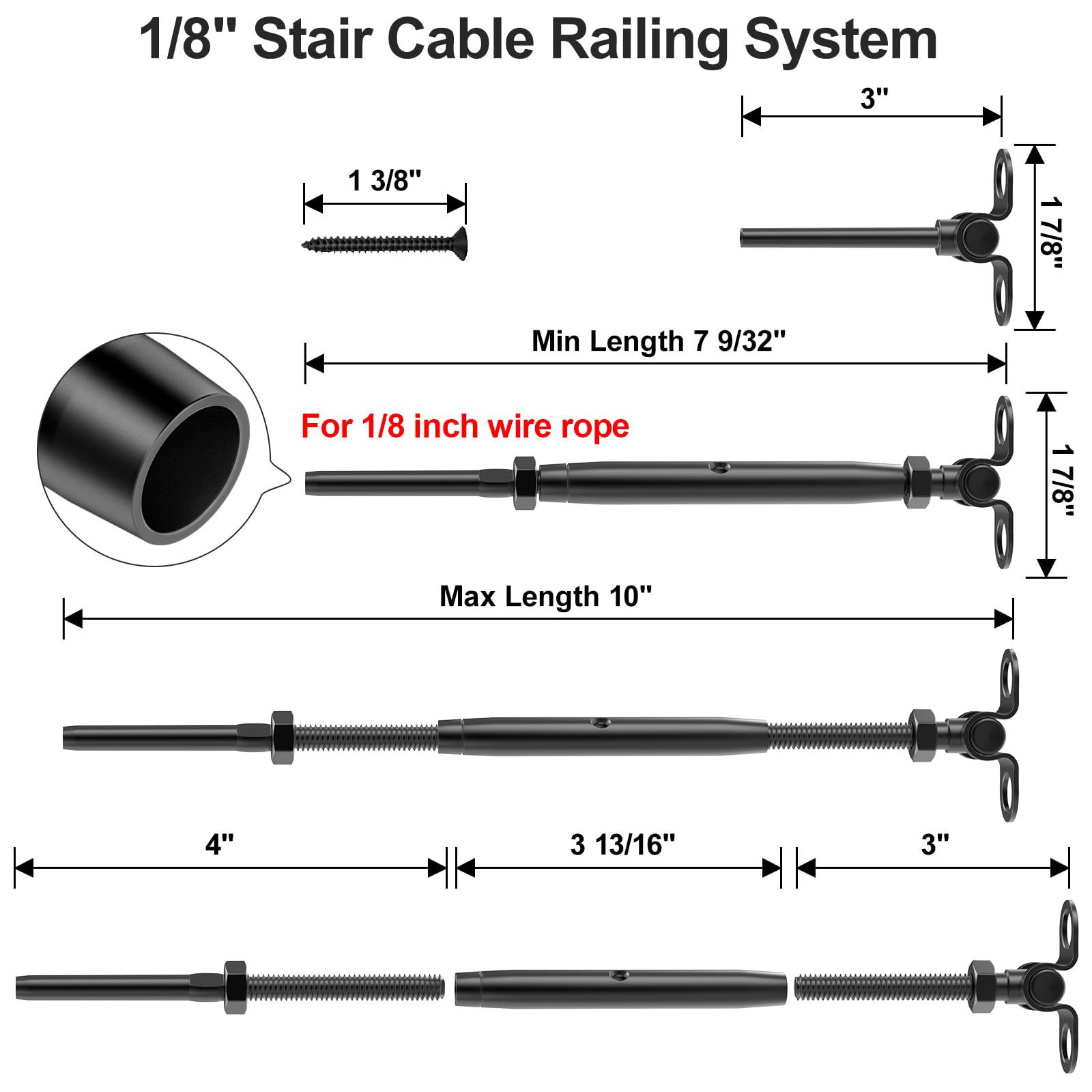 BLIKA turnbuckle 180deg base enabling versatile angle fittings