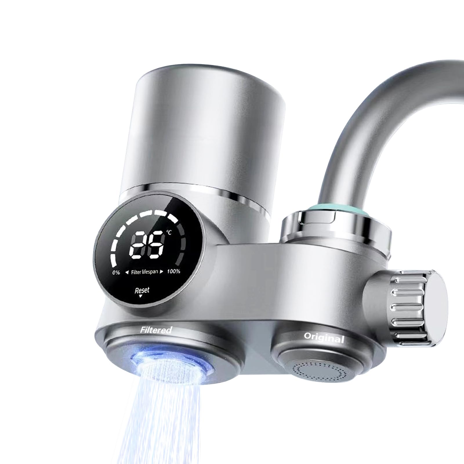 BLINGARTY water filter for sink faucet assembly showing easy setup for clean, filtered water