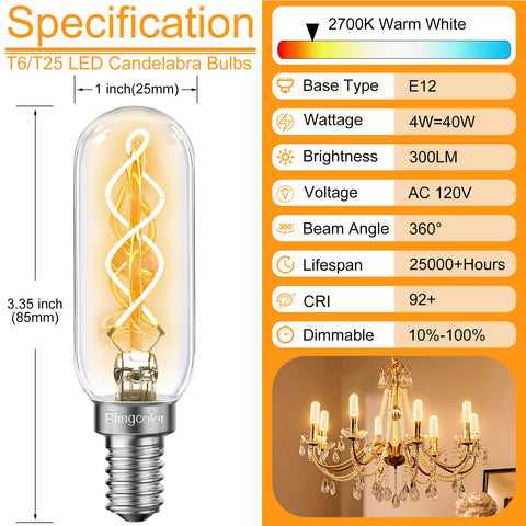 BLINGCOLOR 2700K warm white glow for lanterns and chandeliers.