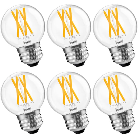 BLINGCOLOR 6-pack dimmable G16.5 LED bulbs brighten living spaces with smooth brightness control.