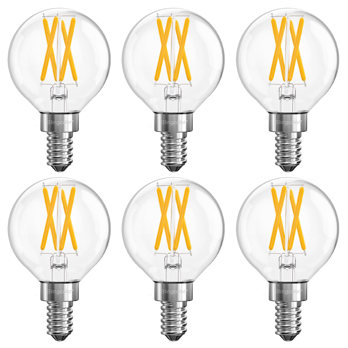 BLINGCOLOR dimmable E12 bulbs provide 600 lumens of soft white light for chandeliers