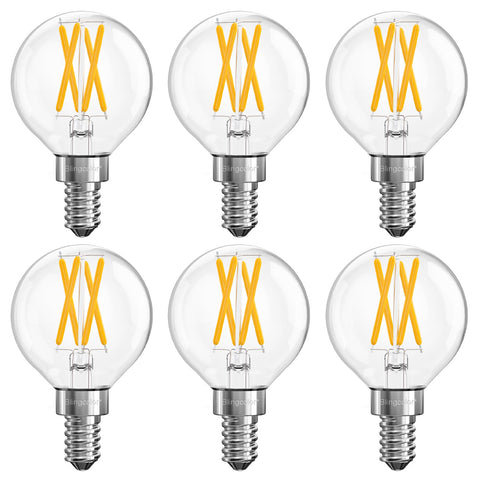 BLINGCOLOR dimmable E12 bulbs provide 600 lumens of soft white light for chandeliers