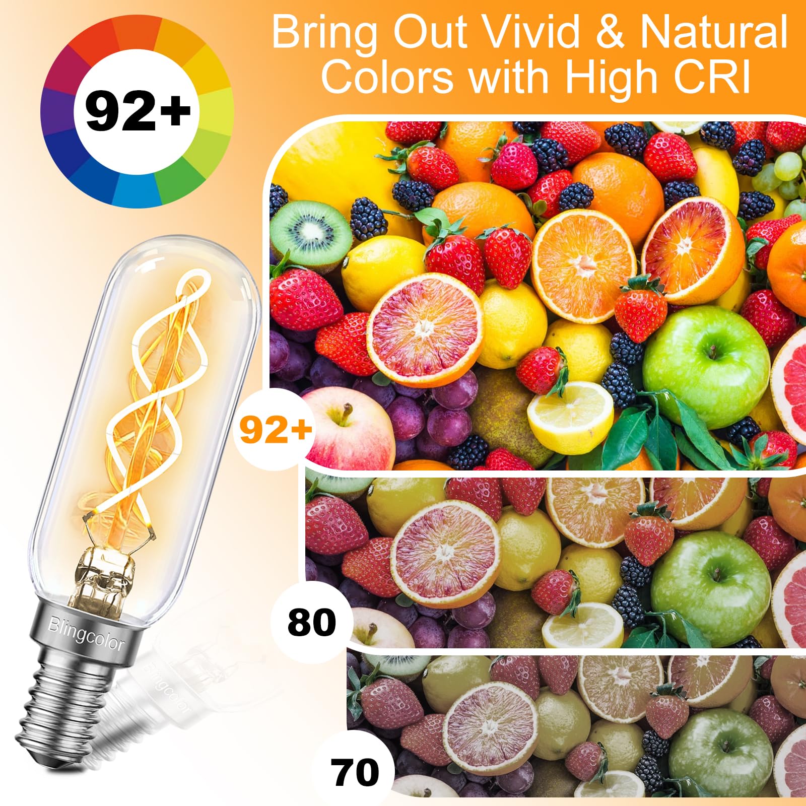 BLINGCOLOR E12 bulbs compatible with most dimmers and fixtures.