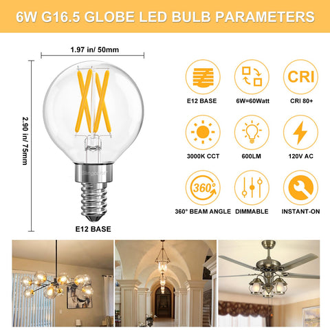 BLINGCOLOR E12 bulbs with 360-degree beam evenly illuminate spaces without dark corners