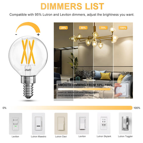 BLINGCOLOR small-globe E12 bulbs ideal for chandeliers and sputnik fixtures