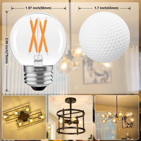BLINGCOLOR G16.5 LED bulb for vanity delivers warm white, eye-friendly glow.