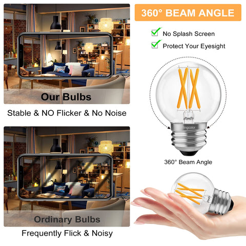 BLINGCOLOR G16.5 LED bulb for wall sconces creates cozy, consistent ambience.