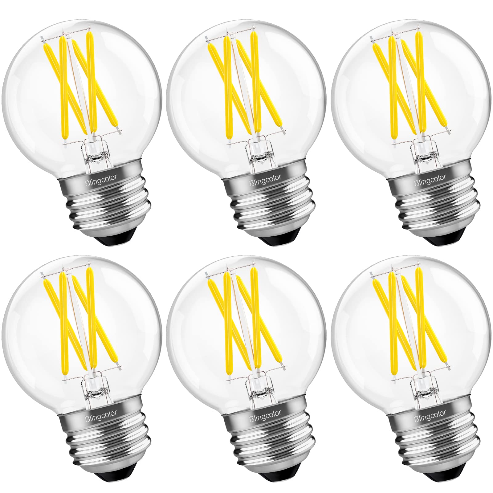 BLINGCOLOR G16.5 globe LED bulb in ceiling fan, smooth dimming and bright neutral white light.
