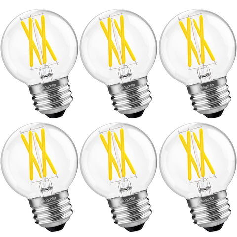 BLINGCOLOR G16.5 globe LED bulb in ceiling fan, smooth dimming and bright neutral white light.