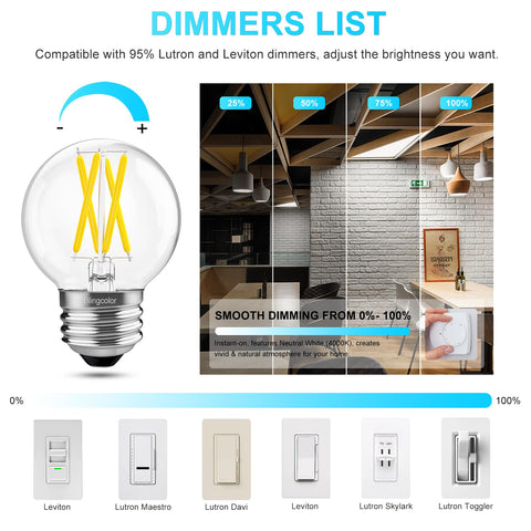 BLINGCOLOR G16.5 globe LED bulb in wall sconce delivering energy-saving glow.