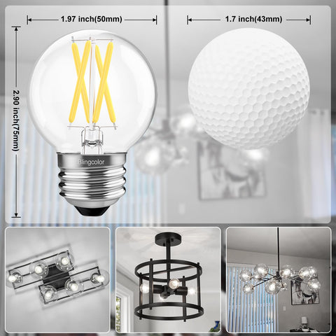 BLINGCOLOR LED bulb daylight 5000K globe for vanity lighting with wide beam