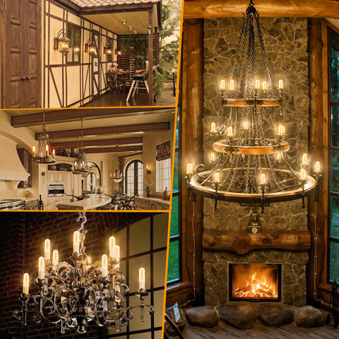 BLINGCOLOR candelabra bulbs offer warm, true-to-life colors in chandeliers.
