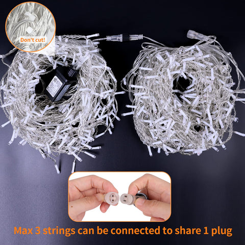 Blingstar IP44 outdoor icicle lights on clear wire for weather-ready decor