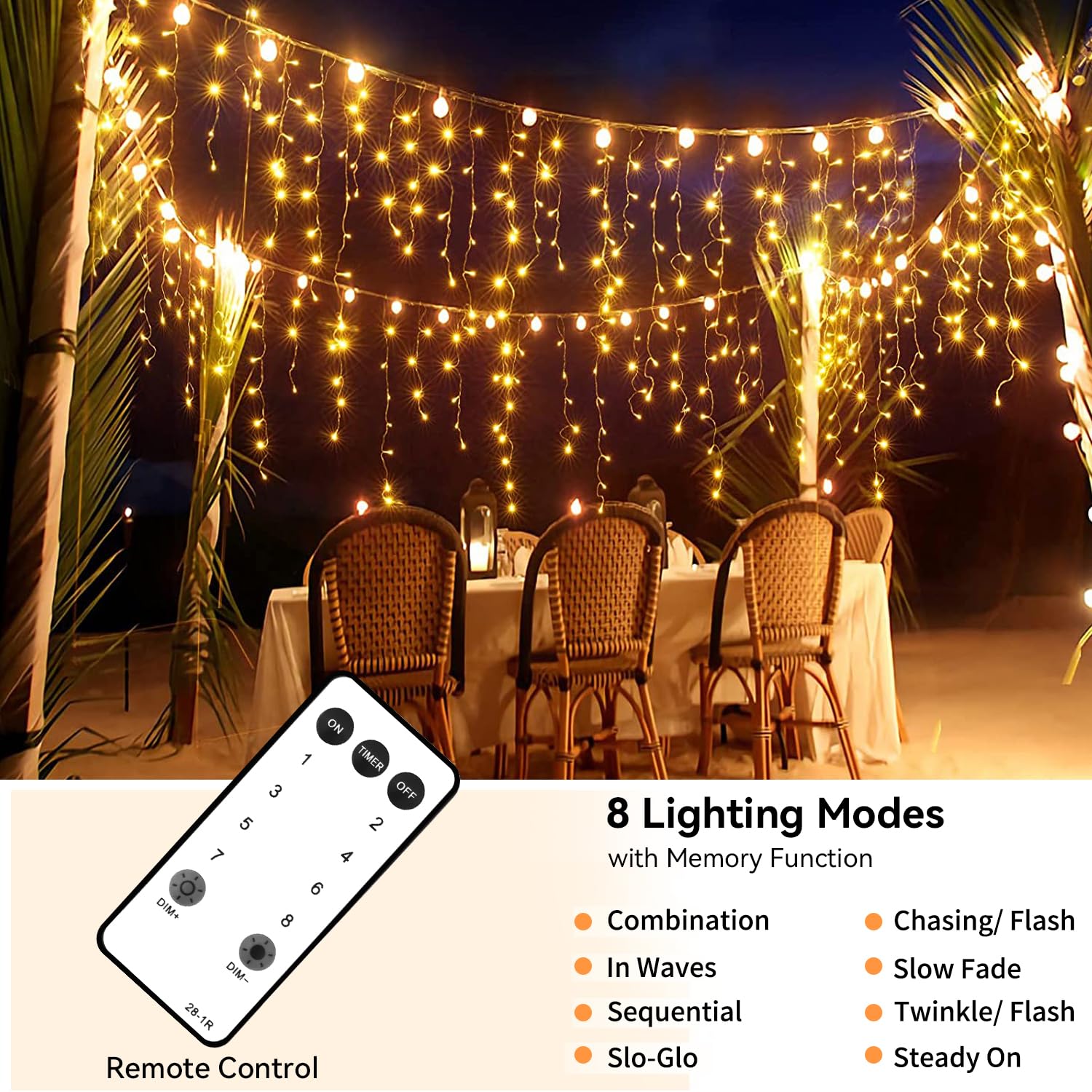 Blingstar warm white LEDs with IP44 protection for outdoor use