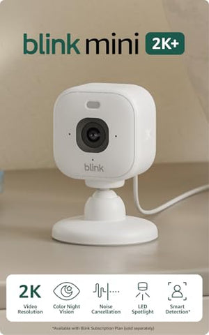 Blink Mini 2K+ installation on wall or desk for flexible placement.