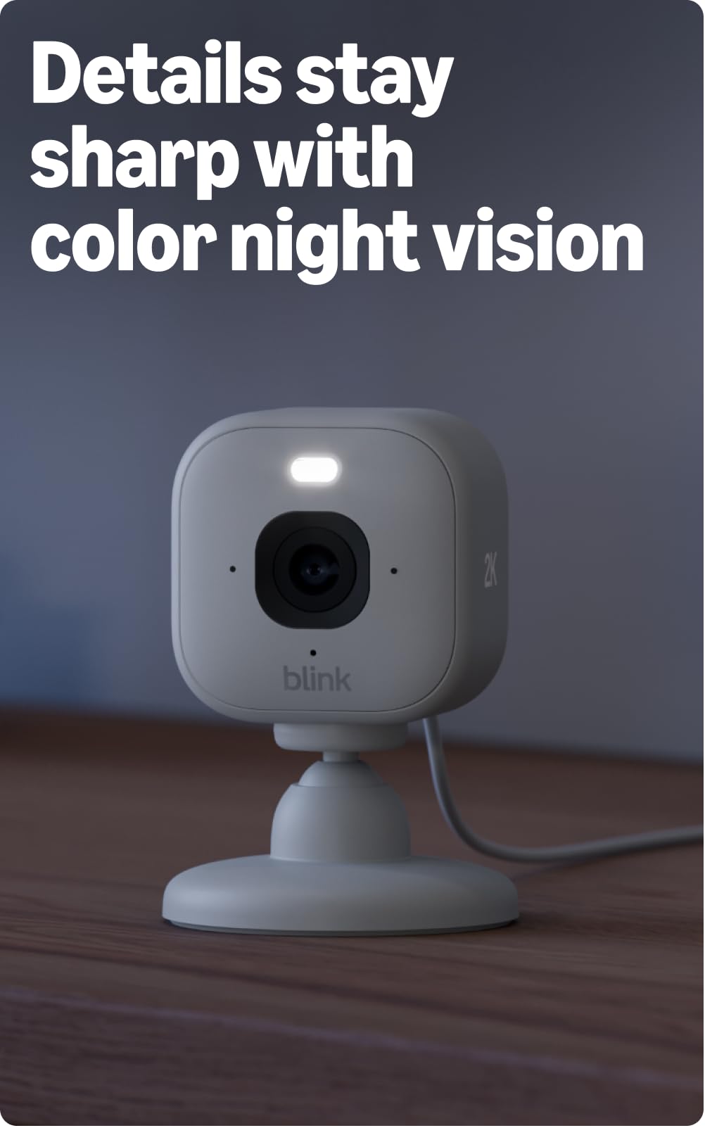 Blink Mini 2K+ two cameras provide wide coverage across rooms.