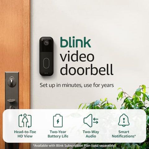 Blink Video Doorbell cloud storage and clip sharing through subscription.