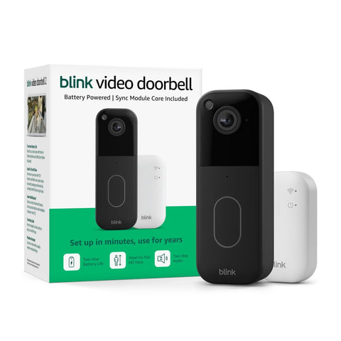 Blink Video Doorbell front-door view monitors visitors and deliveries.