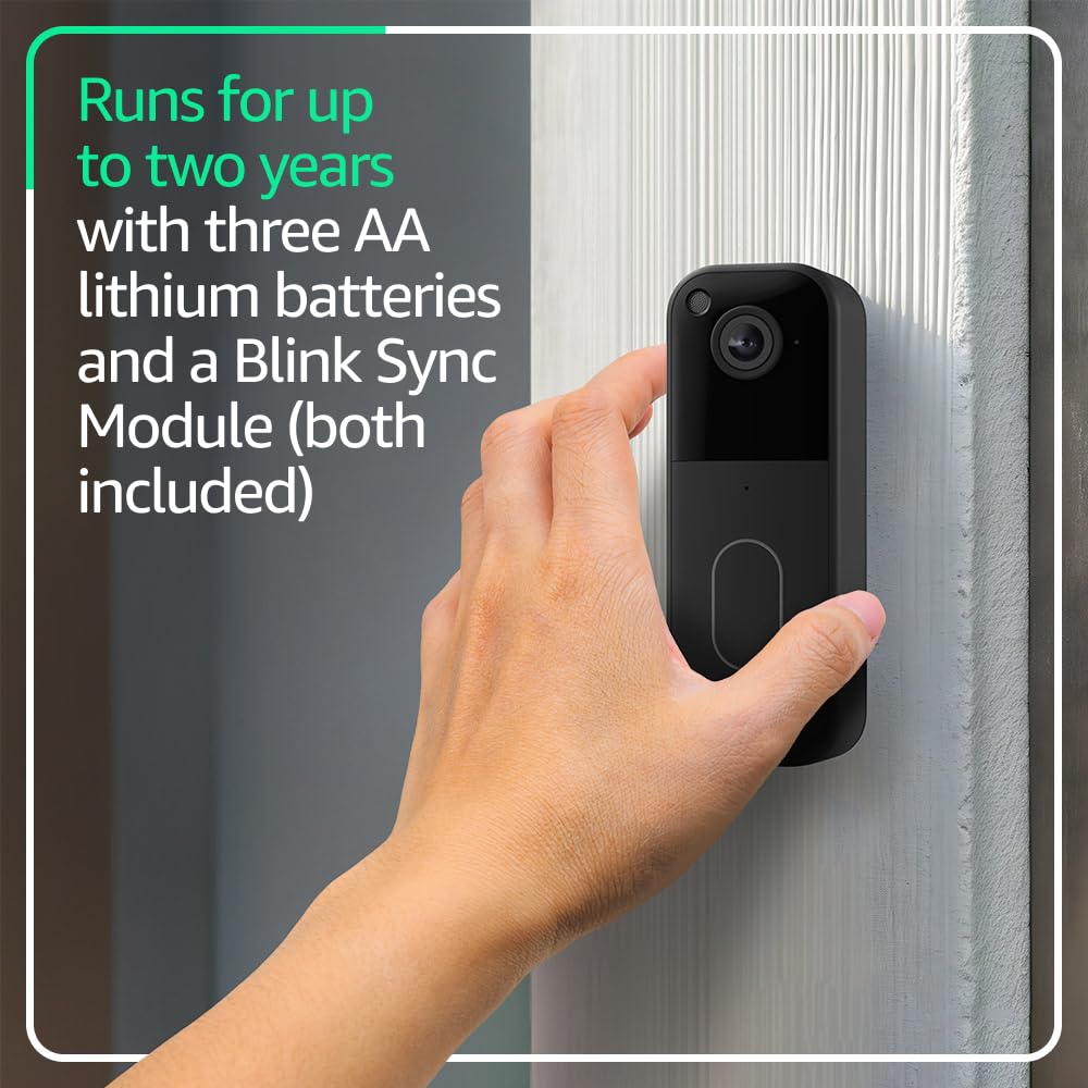 Blink Video Doorbell head-to-toe view captures complete visitor details.