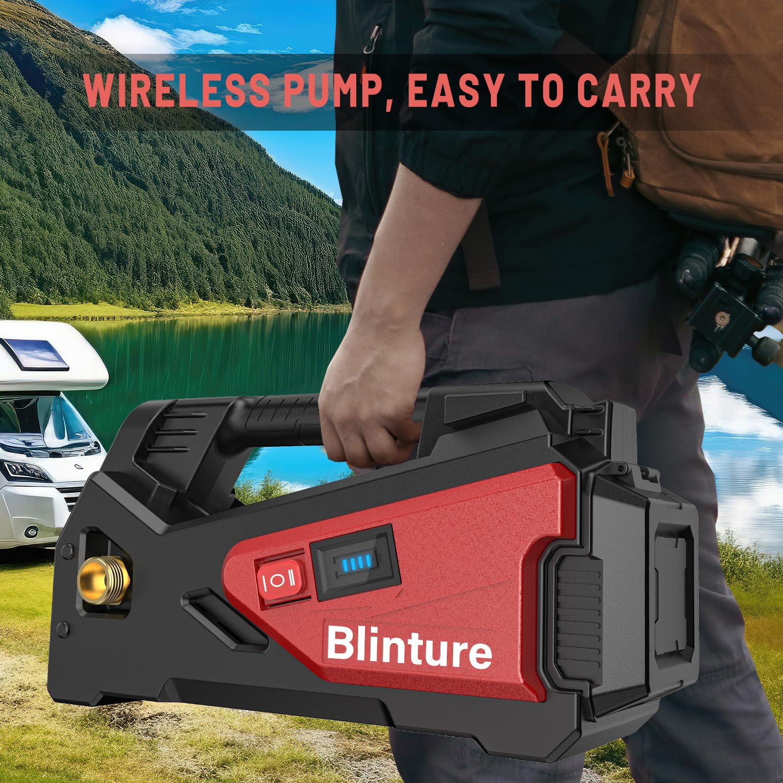 Blinture auto-start-stop control enables quick, hands-free operation during transfers.