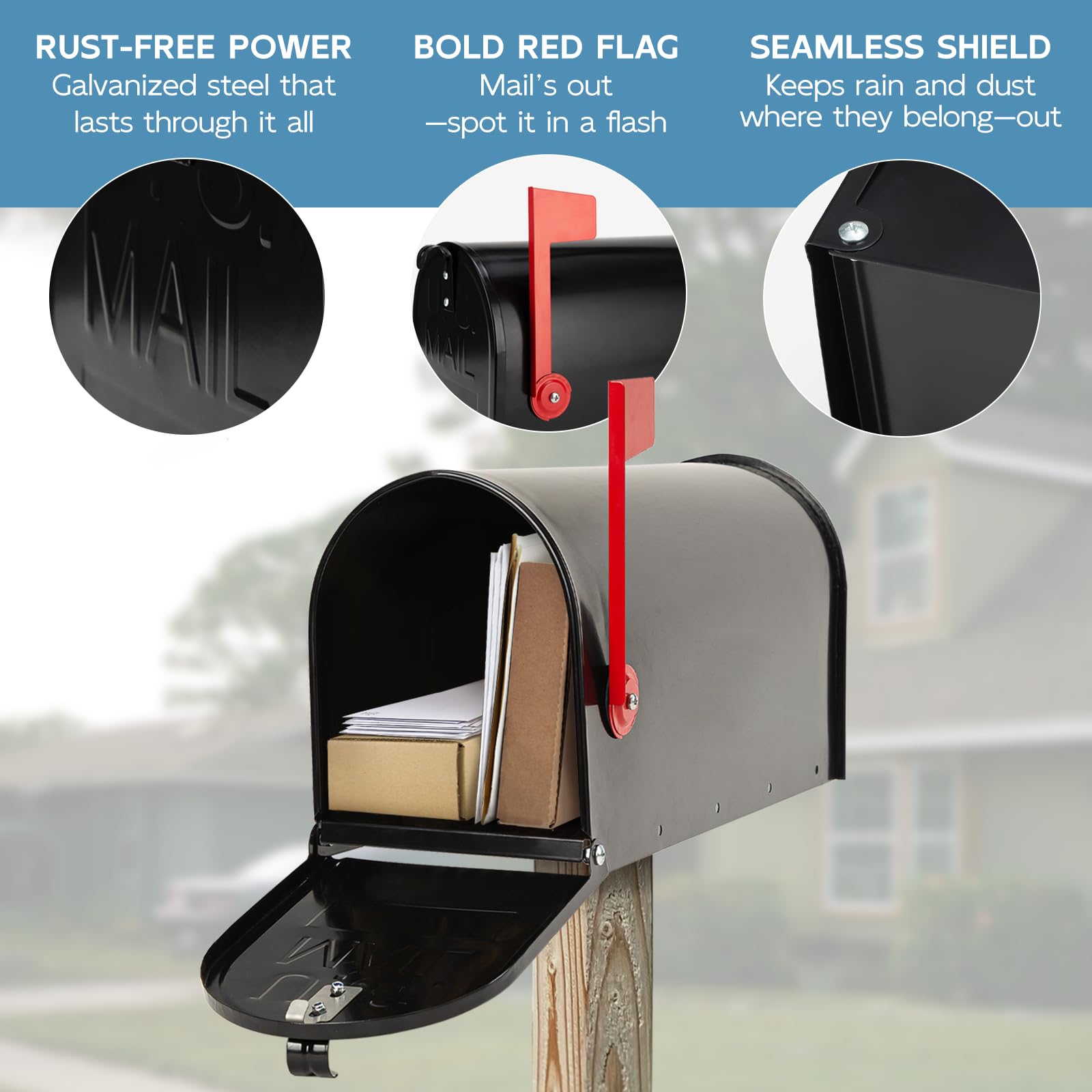 BlissBoard red flag signals outgoing mail for reliable pickup.