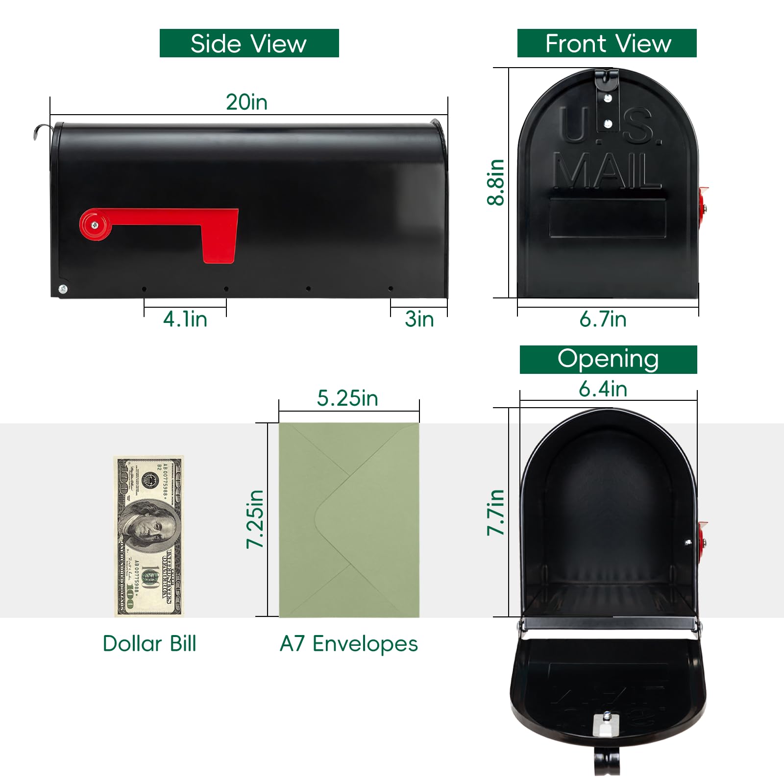 BlissBoard mailbox secure door latch protects contents from elements