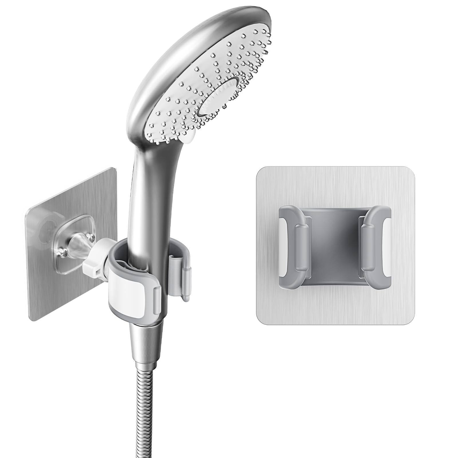 Blissfuhue shower head holder with 360° swivel for flexible shower angles.