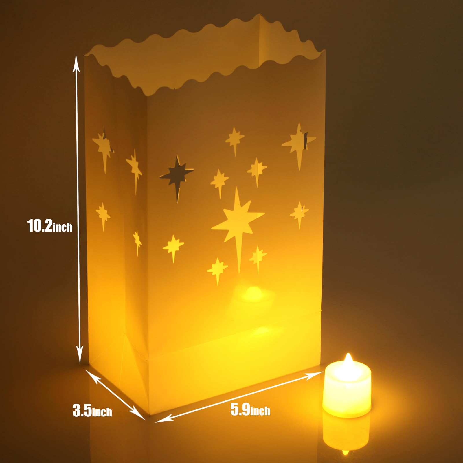 BlissfulTie luminary bags stay upright in light wind for steady illumination.