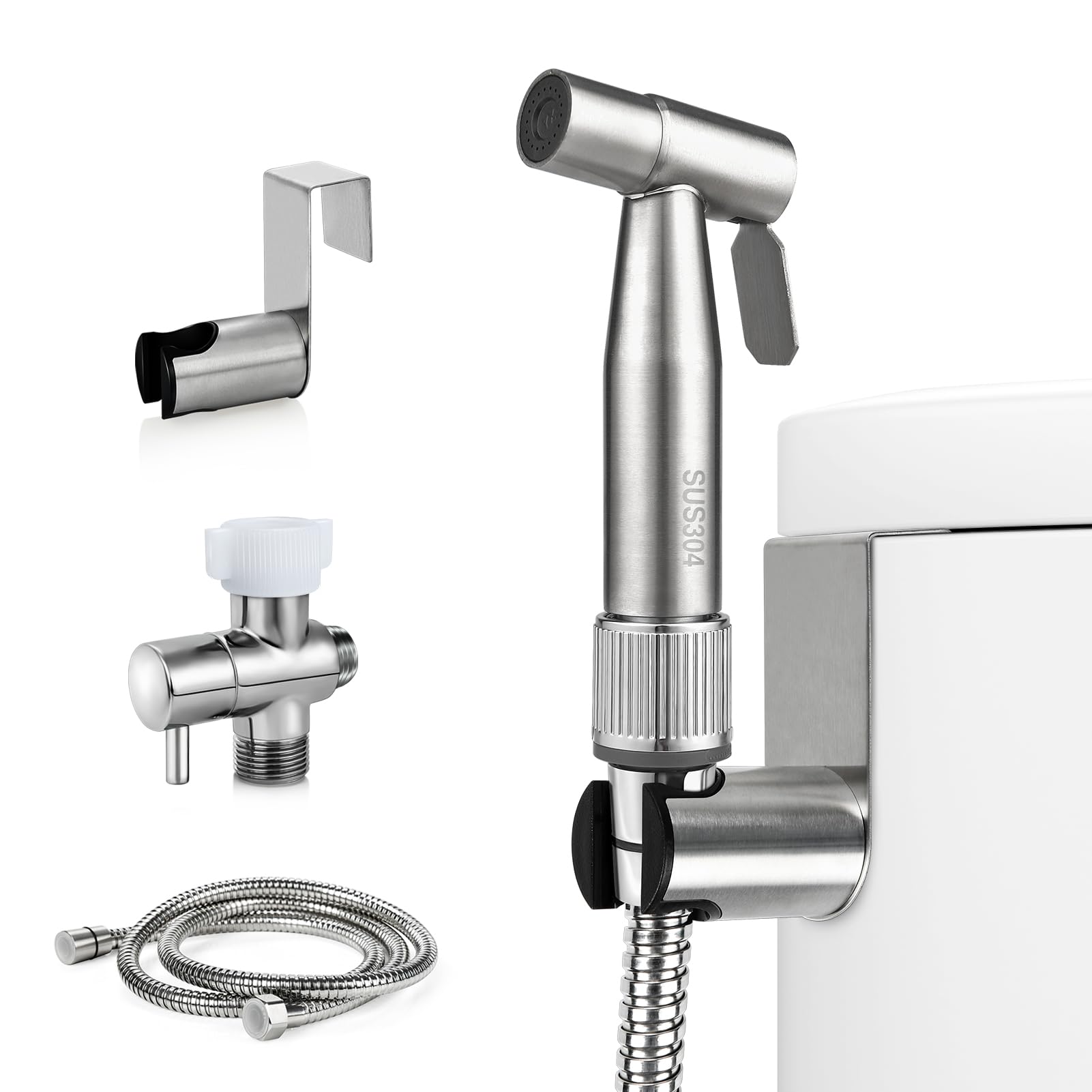 Blissland bidet sprayer stainless-steel head for durable hygiene.