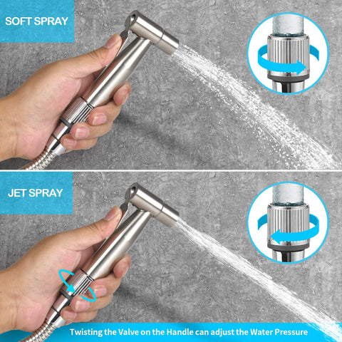 Blissland ergonomic handle for comfortable control of spray.
