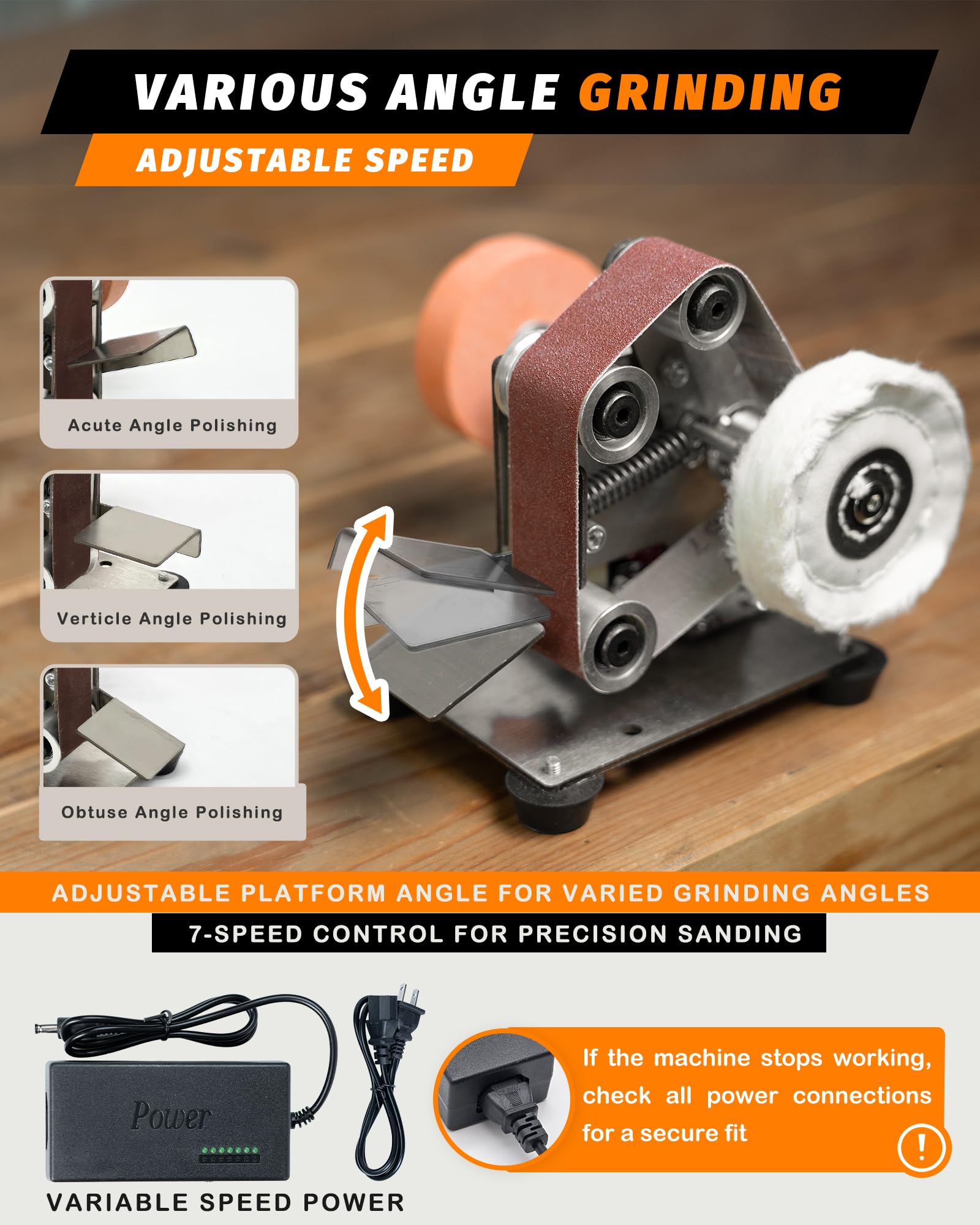 Blissthrill grinding wheel for metal shaping and edge work.