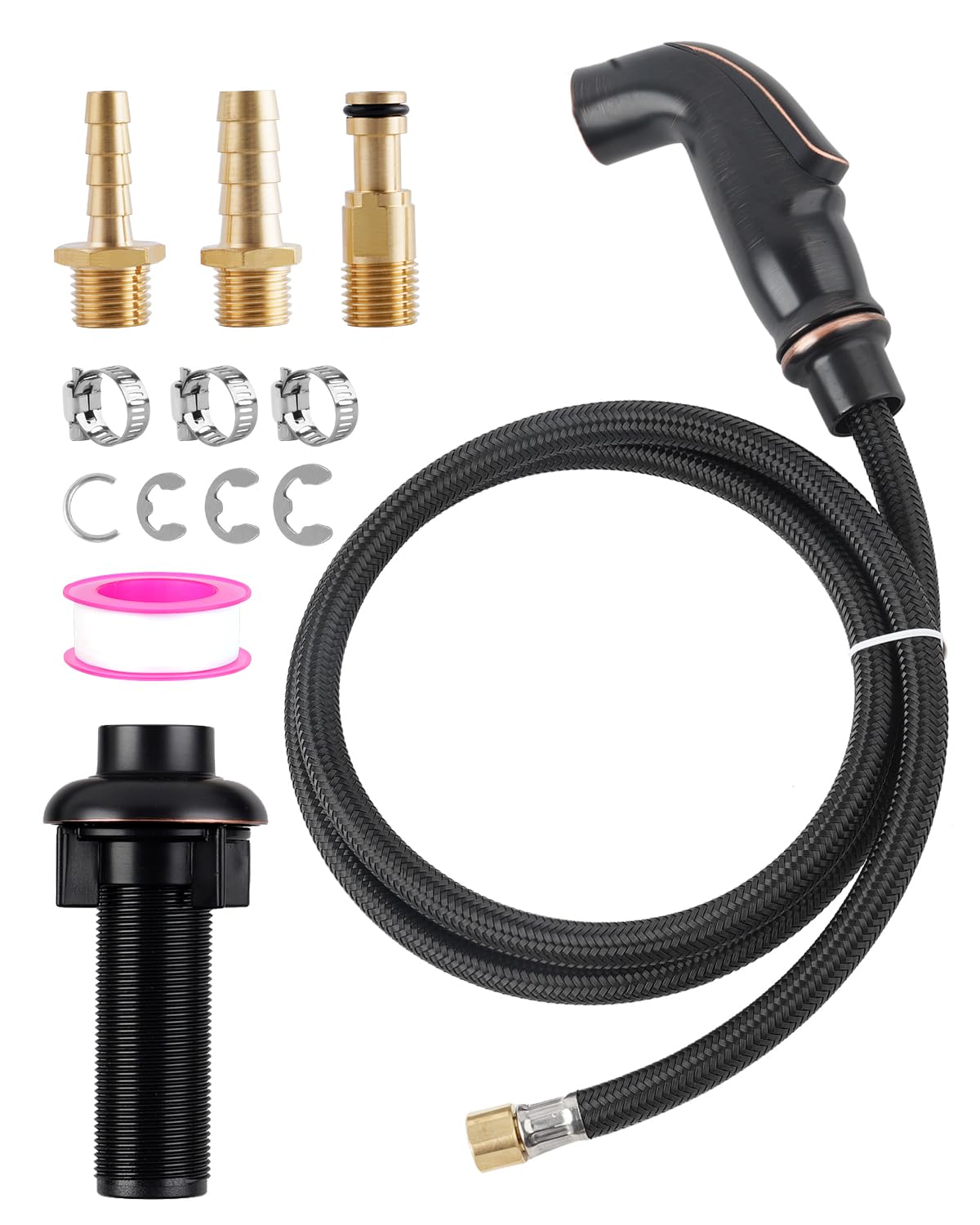 Blissvent universal sink side sprayer with hose assembly for easy kitchen cleaning