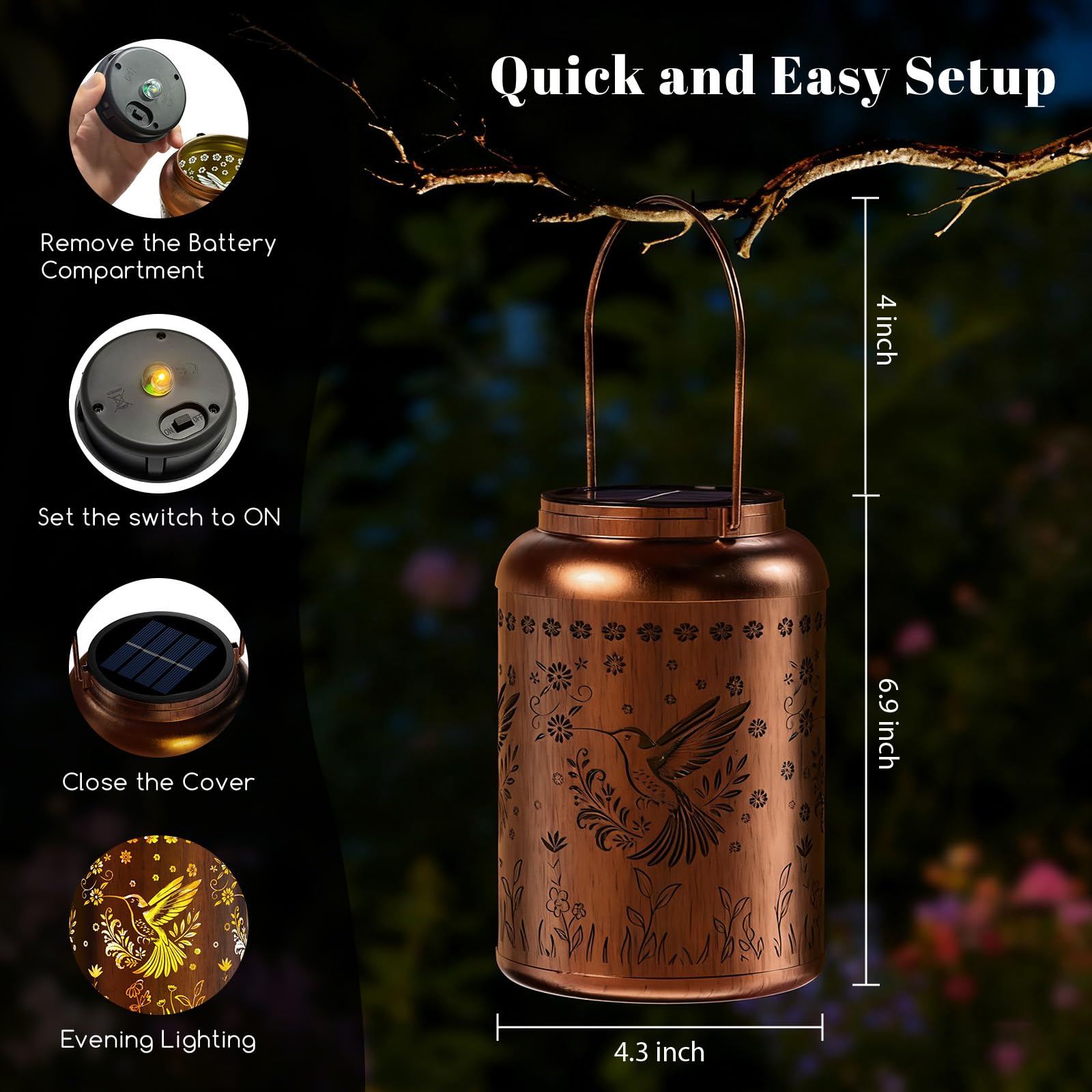 BlissWhisper lantern is IP65 waterproof, built for all weather outdoors.