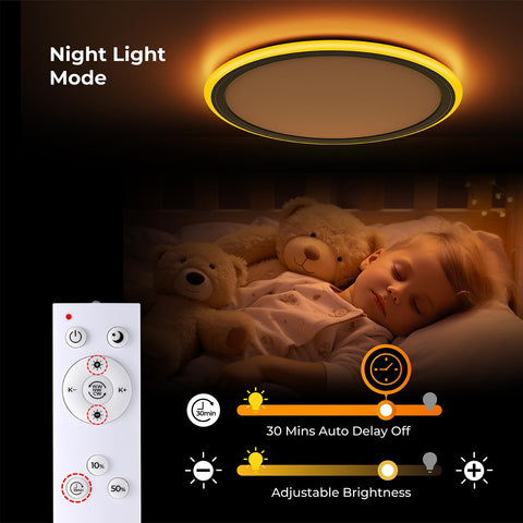 BLNAN 13in dimmable fixture with smooth brightness adjustment.