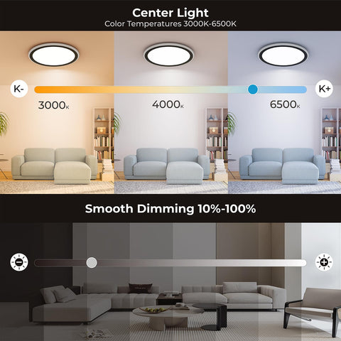 BLNAN 13in flush mount with remote for easy brightness and color control.