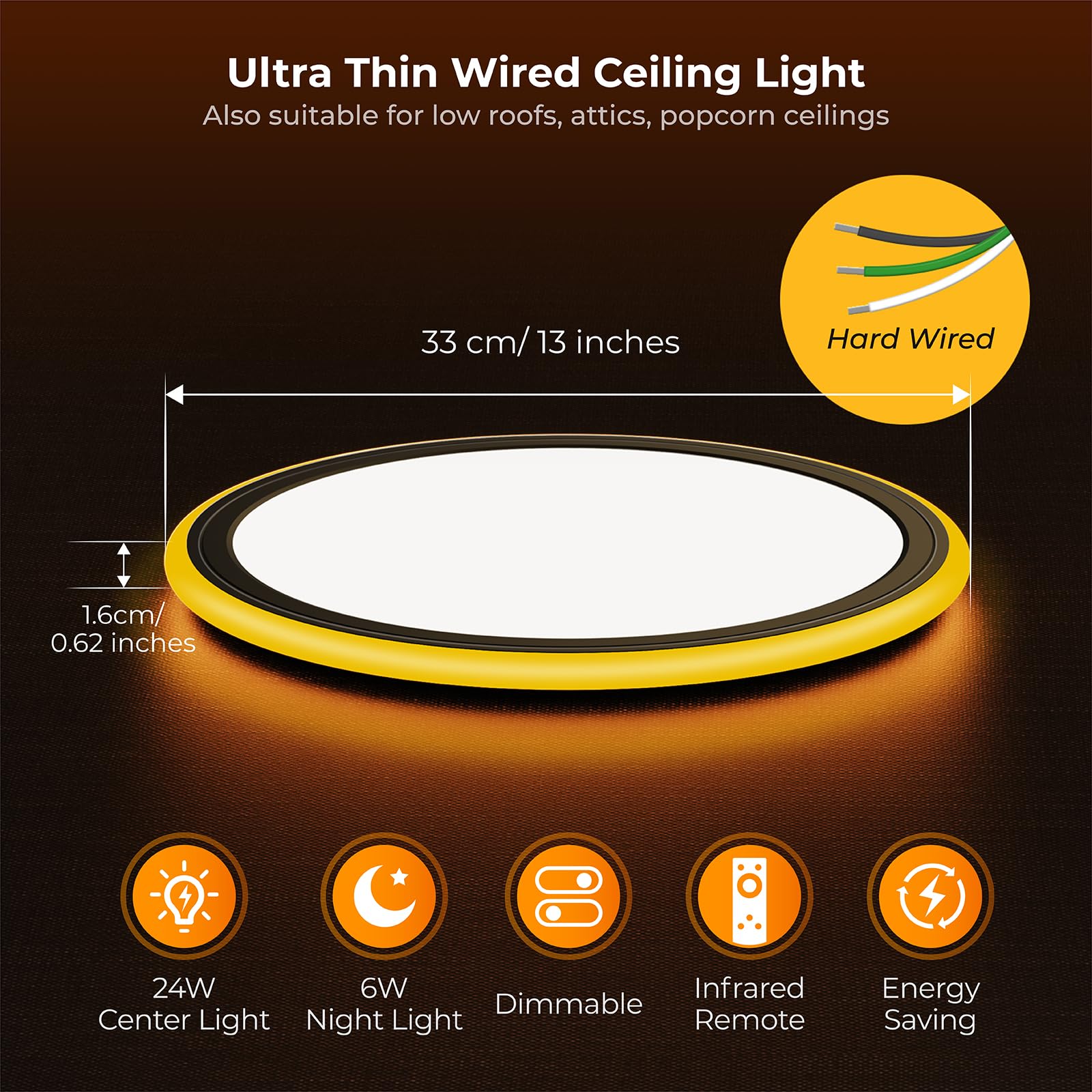 BLNAN 13in ultra-thin profile delivers a sleek, minimal ceiling look.