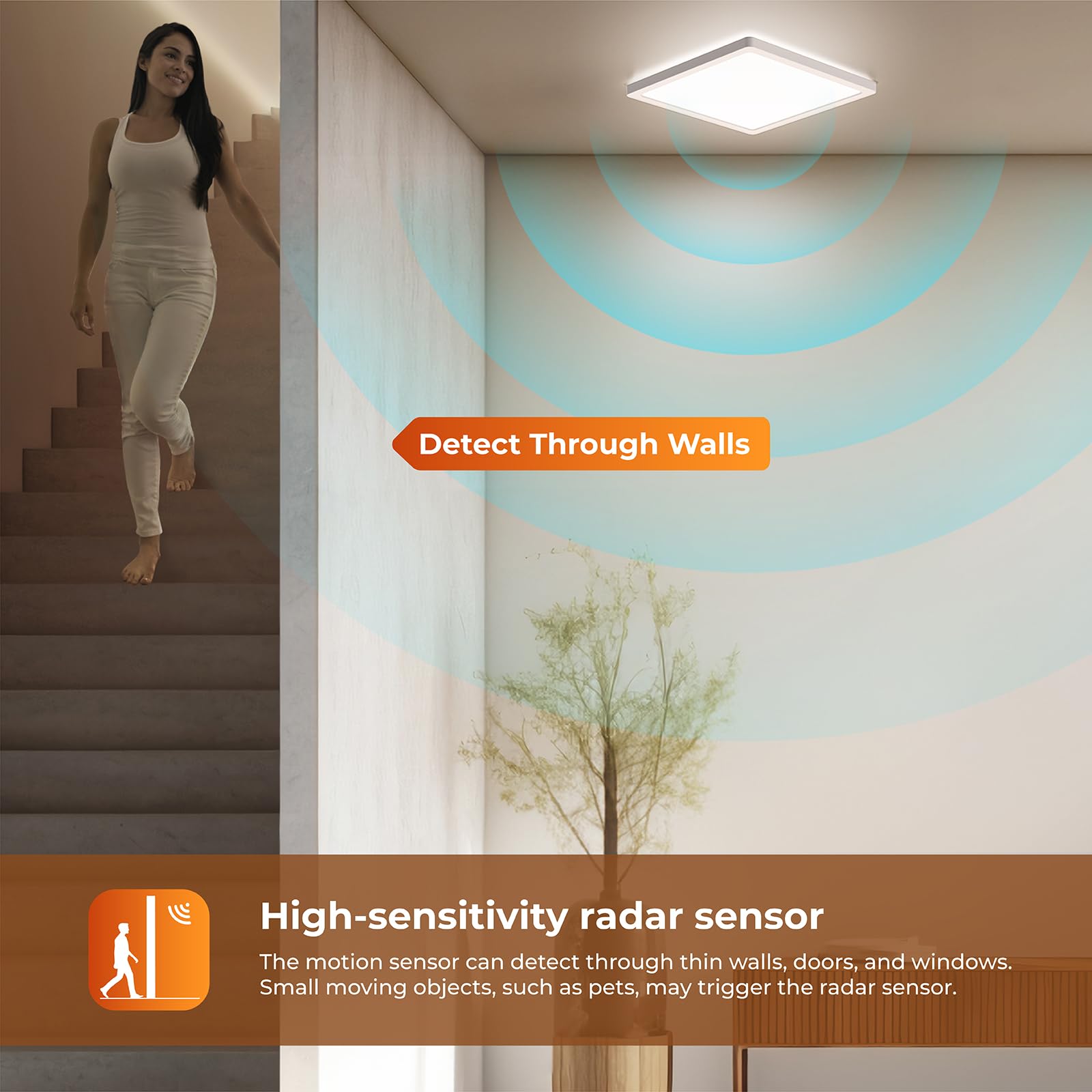 BLNAN hardwired flush-mount installation for reliable ceiling lighting.