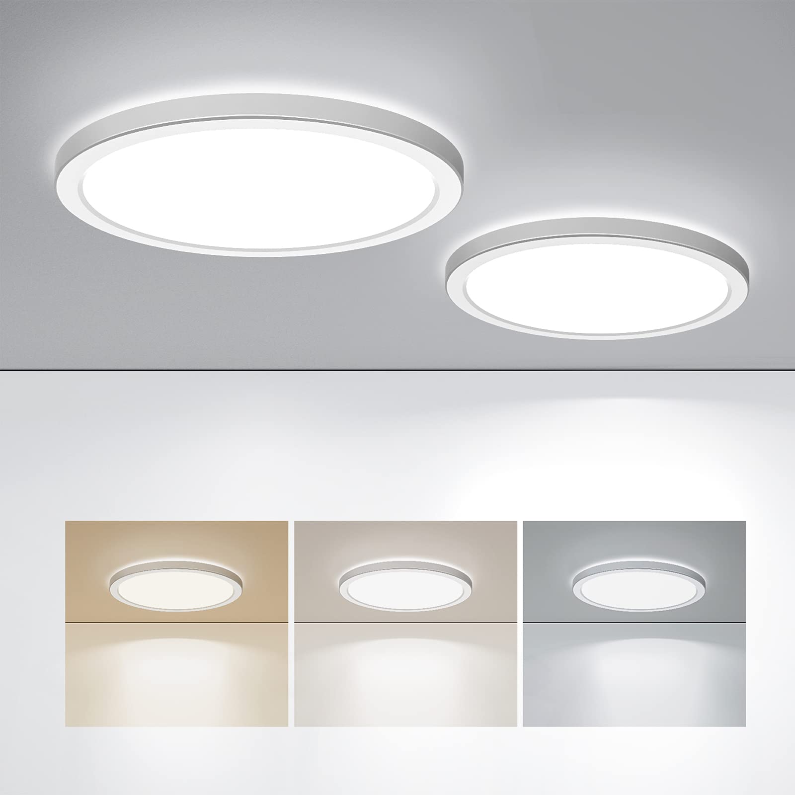 BLNAN LED flush mount 9-inch ceiling light provides minimalist illumination for kitchens.