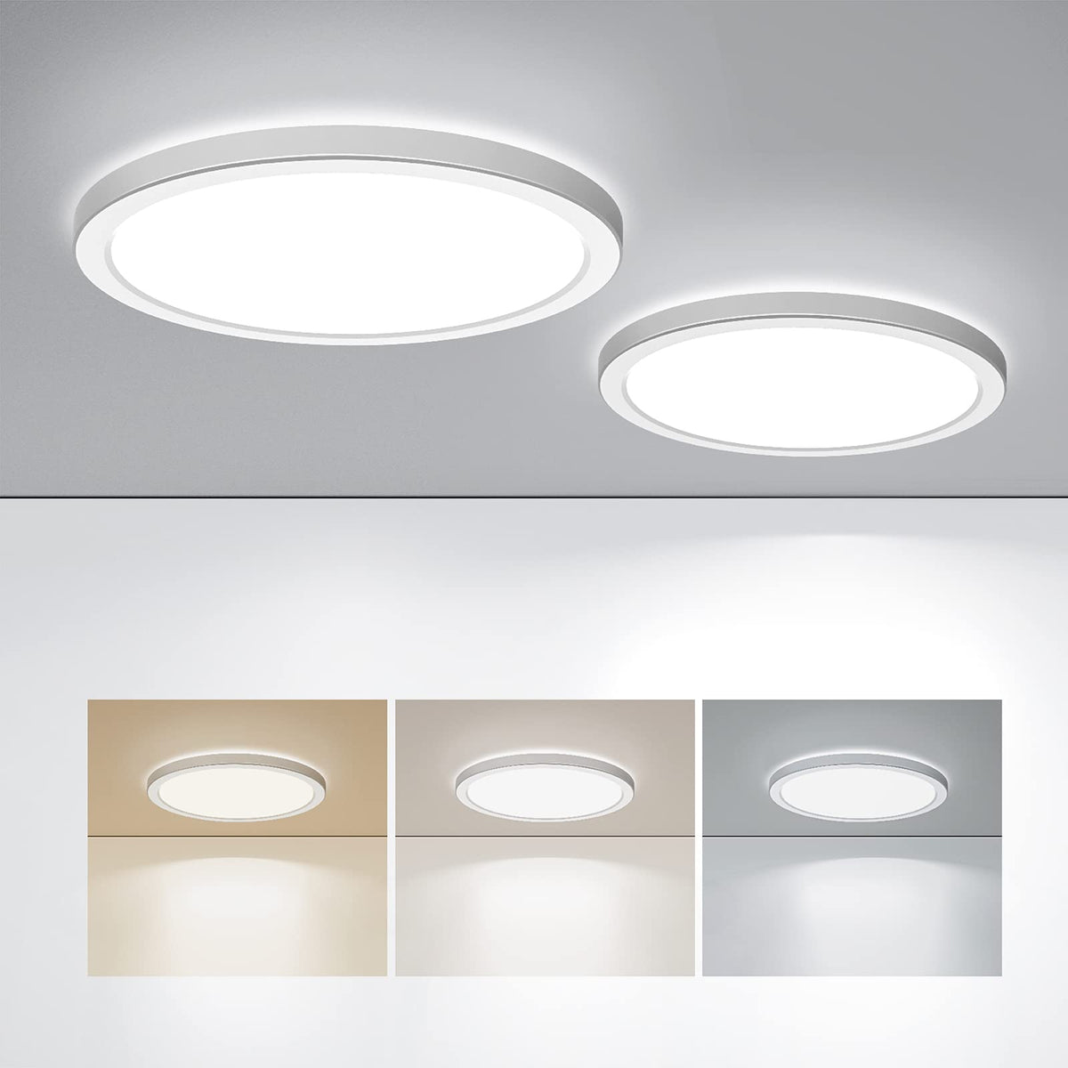 BLNAN LED flush mount 9-inch ceiling light provides minimalist illumination for kitchens.